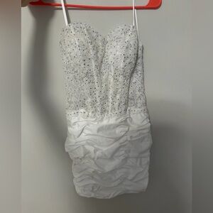 Windsor White Strapless Beaded Dress